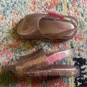 MINI MELISSA x FABULA Glitter Slide Sandal, Size 9